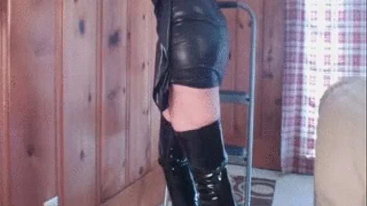 Vassanta in Sexy Vinyl Thigh High Boots Dancing