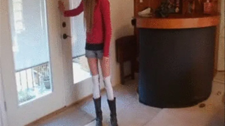 Kristen in Knee High Socks & Cowgirl Boots