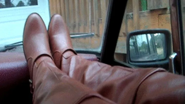 Paige Erin Turner Propping Boots on Dashboard