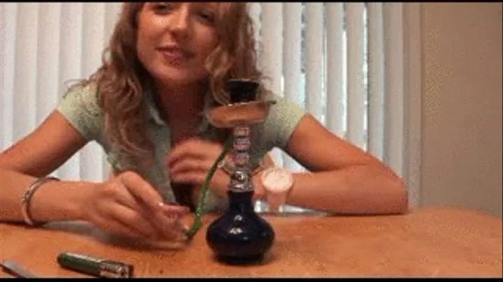 Blonde Smokes A Hookah & Has Coughing Attack