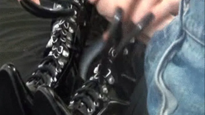 BLACK BOOTS, NAILS, CUM ON THEM