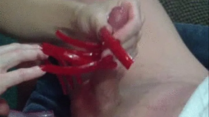 CUM ON MY RED NAILS PLEASE:):)