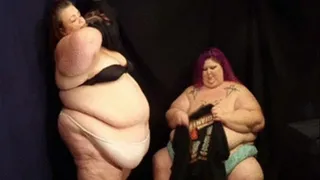 SSBBW Xi Winter & Sinfully Divine SSBBW - Squeezing Into "Giants" Shirts