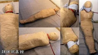 Mummification of Nanako Aida with Brown Tapes - Part 2