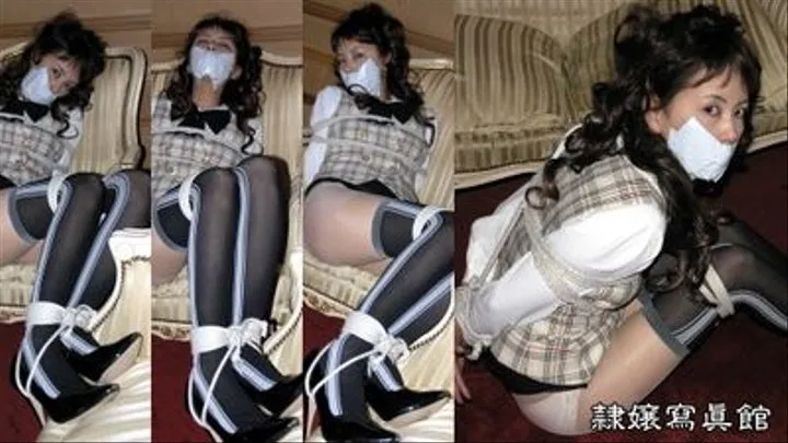 Working Woman Kasumi in Overkneesocks was Bound and Gagged - Tapegag