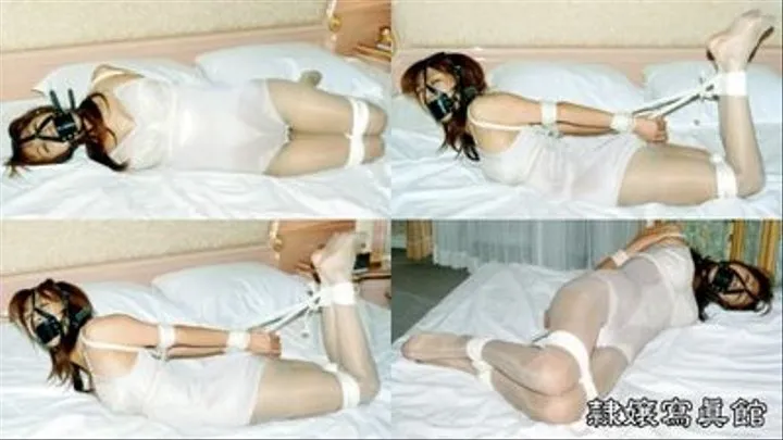 Natsumi Fujii - Bound Girl in Bodysuit - Hogtied and Harness-gagged