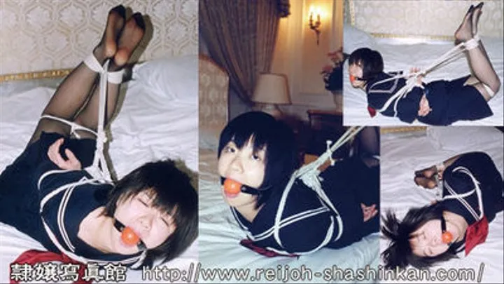 Ritsuko Haneda - Sailor Fashioned School Girl in Bondage - Hogtied and Ballgagged