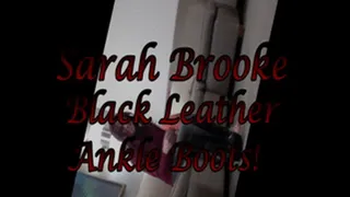 Sarah Brooke...Black Leather Ankle Boots!