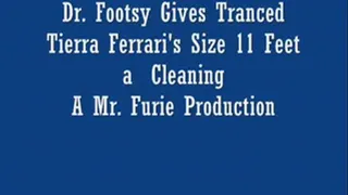 Dr. Footsy Gives Tranced Tierra Ferrari's Size 11 Feet A Cleaning!