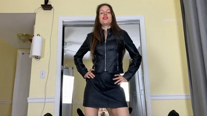 Leather Jacket Skirt POV Blowjob Riding HARD Doggystyle - Lelu Love