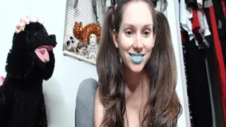 WEBCAM: Pigtails And Neon Lipstick Masturbation