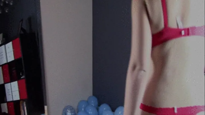 Bare Foot Popping Blue Balloons