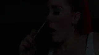 Chopstick Sneezes In Front Of A Black Backdrop - SLOW MOTION