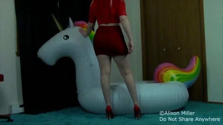 Rubbing, Grinding And Playing On My Unicorn, While Stripping To Just A Thong