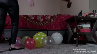 Ass Popping Small And Medium Sized Balloons On My Floor While Topless In Shiny Leggings - SLOW MOTION WITH EXTRA TIDBITS