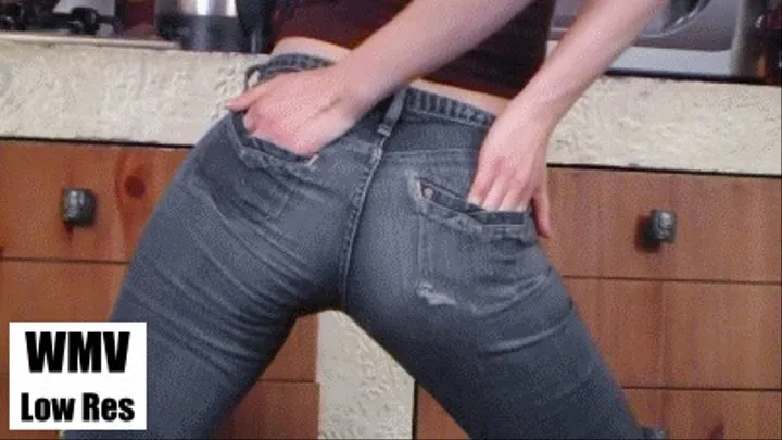 Hot seduction with jeans in the kitchen ( )