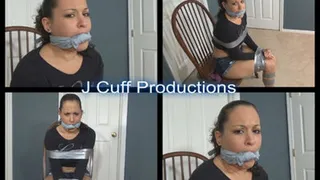 Stephanie Gonzalez: Chair taped and cleave gagged ("The Joystick Struggle") (Part 1)