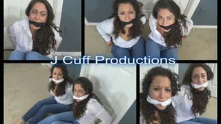 Stephanie Gonzalez and Jessica Hall: Handcuffed, ankle cuffed and cleave gagged (FULL CLIP)