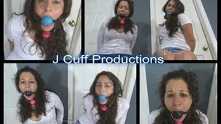 Stephanie Gonzalez and Jessica Hall: Zip cuffed, zip tied and ball gagged (Part 2)