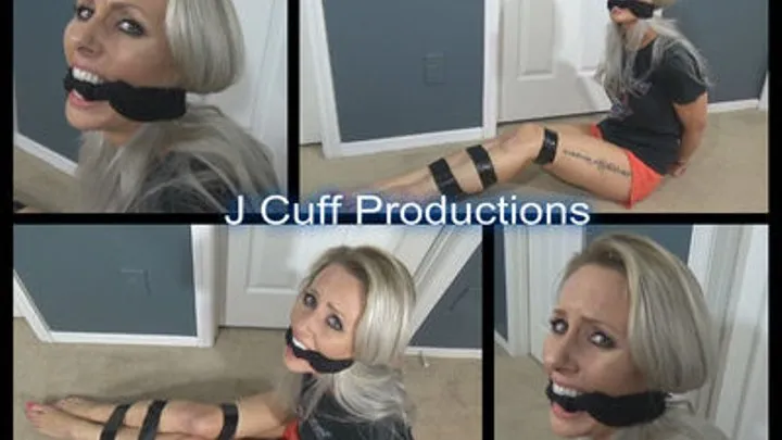 Tara Thomas: Handcuffed, duct tape and knotted cleave gagged (Intro to Bondage) (Part 1)