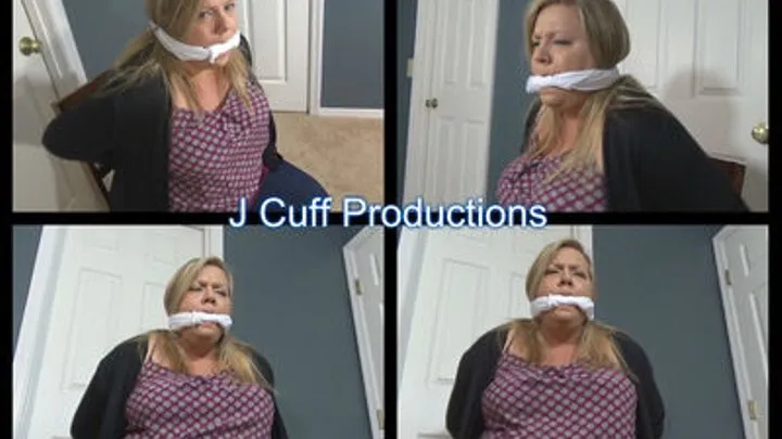 Kierson: Chair cuffed and cleave gagged (Part 1 - white knotted cleave gag)