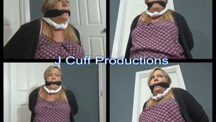 Kierson: Chair cuffed and cleave gagged (Part 2 - black knotted cleave gag)