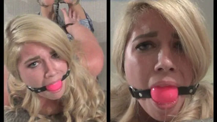 Stacy: Hog cuffed and tightly ball gagged