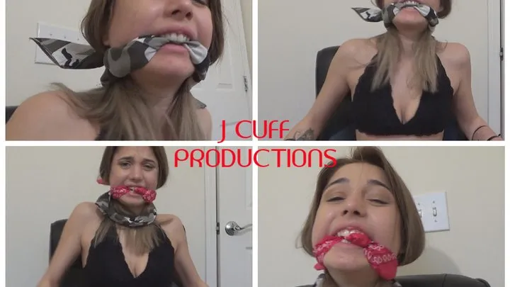 Celeste: Zip tied in the chair, mask and cleave gagged (FULL CLIP) (2 cleave gags)