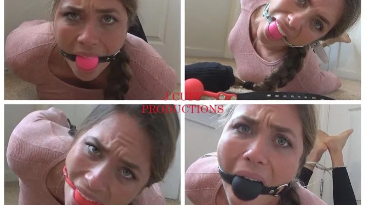 Anastasia: Hog cuffed and 4 Ball Gags! (Ball Gag Hell)