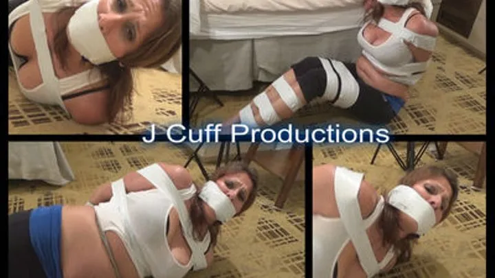 Heather James: Duct taped and double gagged on the floor