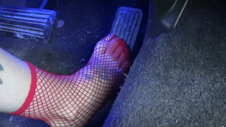 driving in red fishnets 221