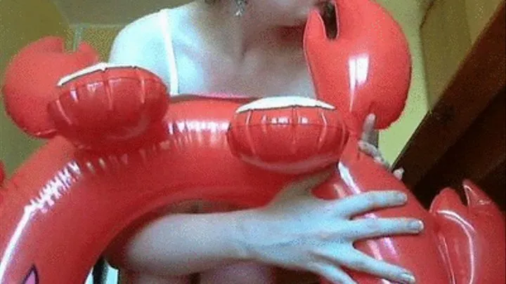 Licking inflatable crab