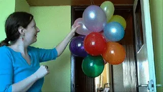 Popping colour balloons