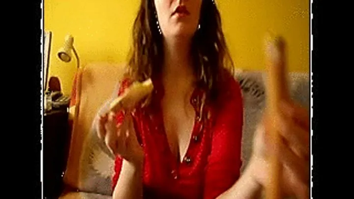 Watch me eating sausage with bread eating fetish