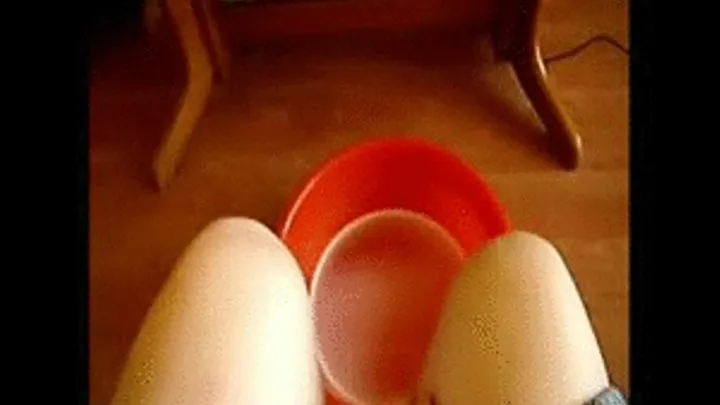 Feet Soaking in Bowl Feet fetish Soles