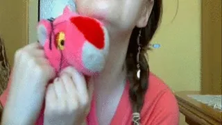 Playing with pink panther