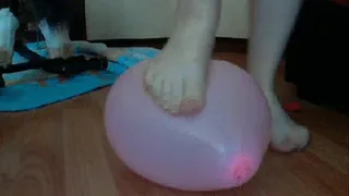 pop balloons barefooted