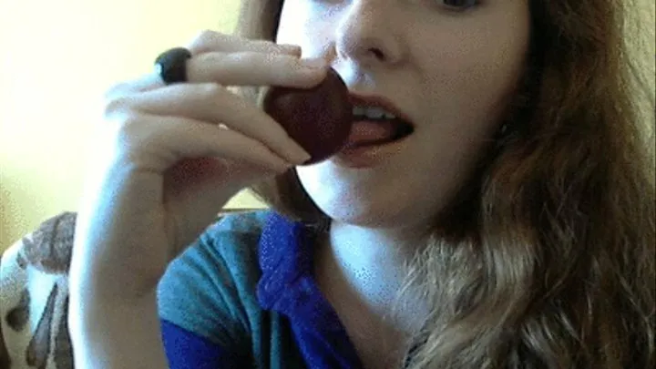 Eating plum