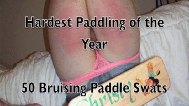 The Hardest Corporal Punishment Paddling of the Year - Full Swats delivered on Jeans and Bare Bottom, Bruising and Crying
