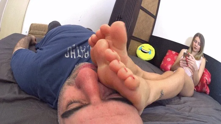 Lady Gabriella - My Boyfriend Is My Cuckold Slave - SENSUAL Foot Worship, Foot Massage On Face And Footstool POV