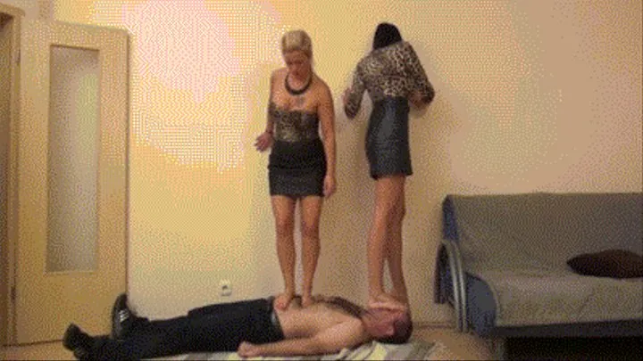 Lady Rea And Lady Rebecca - The Insurance Guy - BRUTAL Trampling And Facestanding