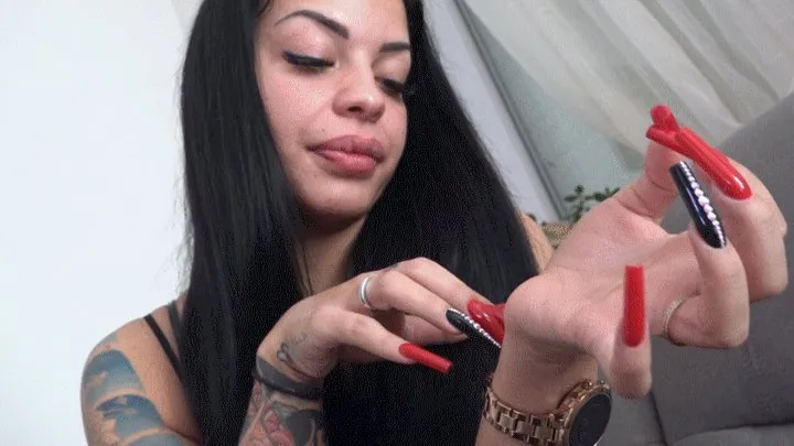 APRIL - My Long Long Sexy Nails - Fingernail Fetish And Tease POV