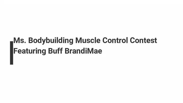 MS MUSCLE CONTROL FLEX CONTEST!