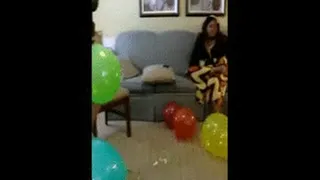 19 year old,Curvy Beauty learns how to pop ballons with her high heels shoes,..