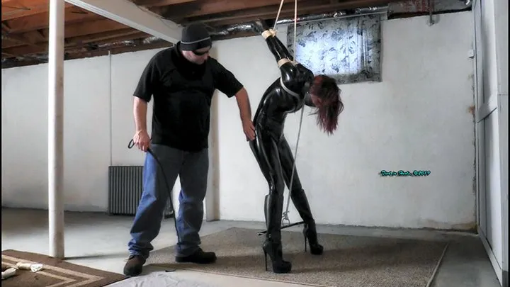 Sarah Brooke Captured, Tied in a strappado and Whipped in the Basement Dungeon!