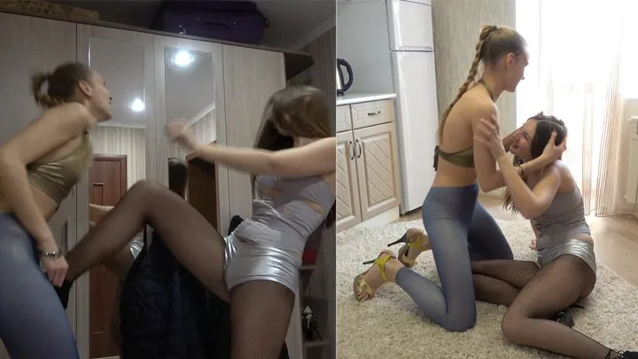 SCR165 - Punching catfight - Tess vs Maya