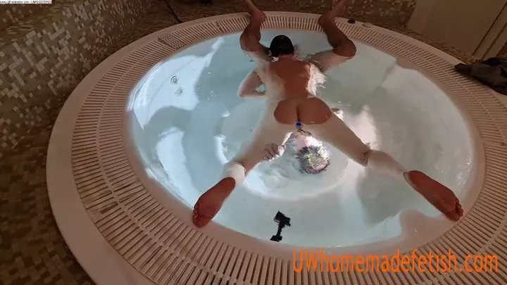 Couple masturbation in jacuzzi