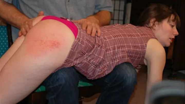 Step-Father Spanks Step-Daughter to Tears (