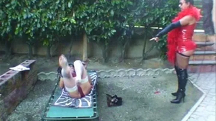 "Tanning" To The Sound Of Her Whip In The Garden (2° part )