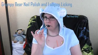 Grumpy Bear Finger Nail Polish and Lollipop Suck